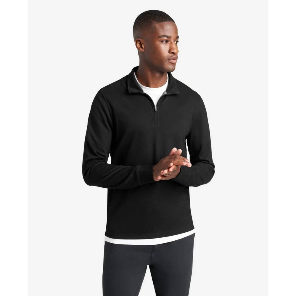 Kenneth Cole Quarter Zip Pullover Men 3X Black NWT Tech Activewear‎ Fleece lined